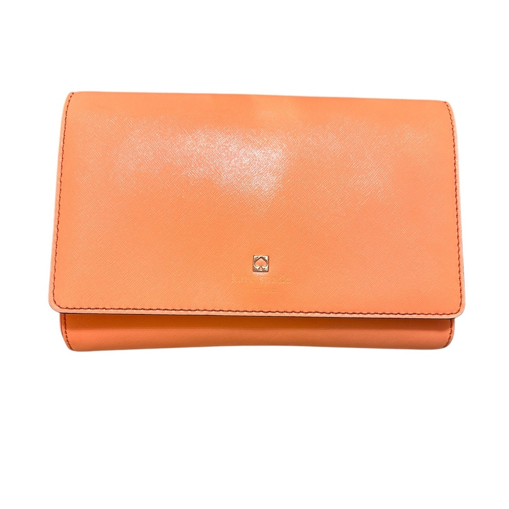 Kate Spade Orange Clutch with Metallic Detail